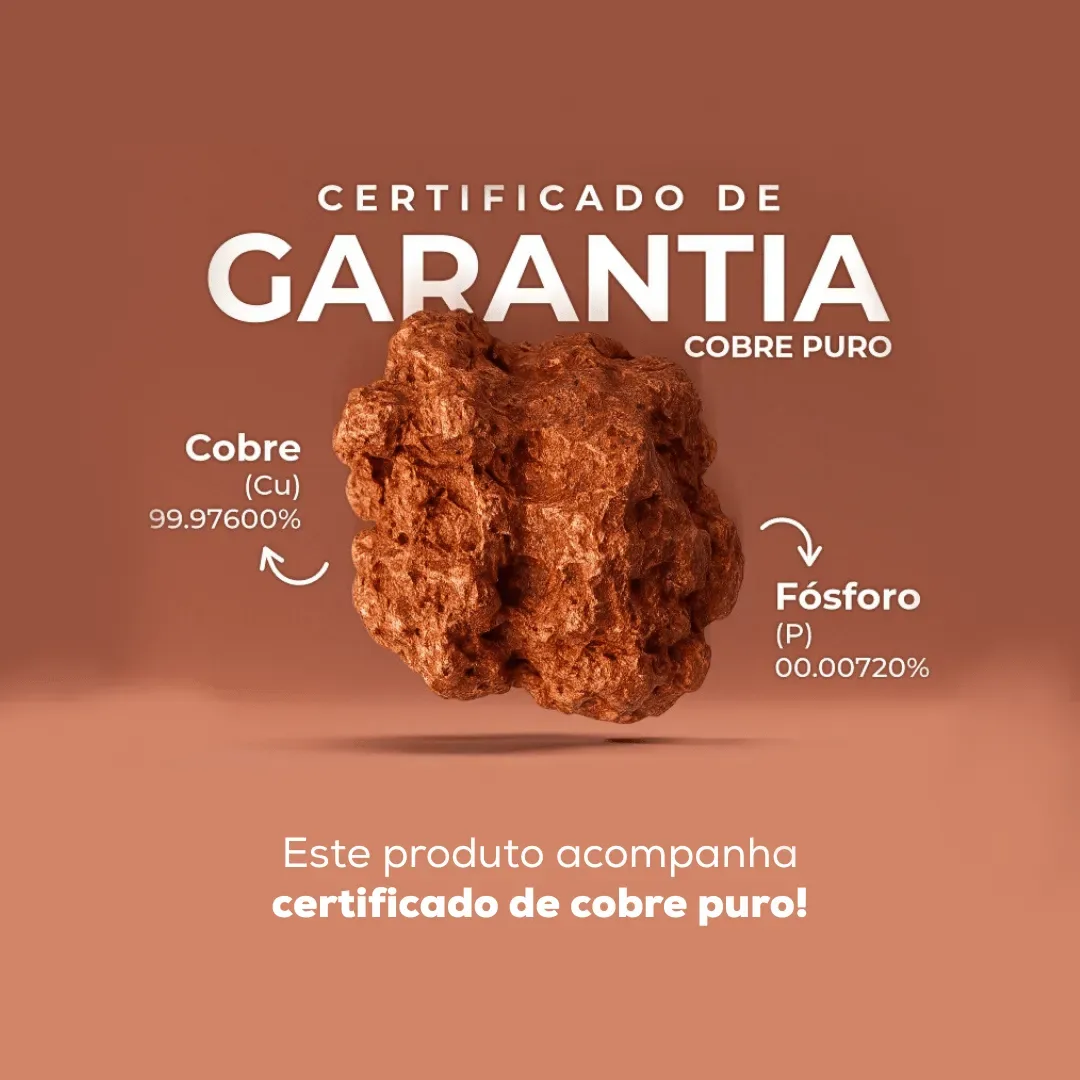 Certificado de garantia de cobre puro da marca
